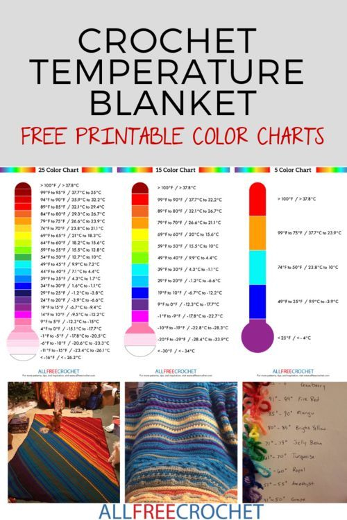 3 Crochet Temperature Blanket Charts Temperature Blanket Afghan 