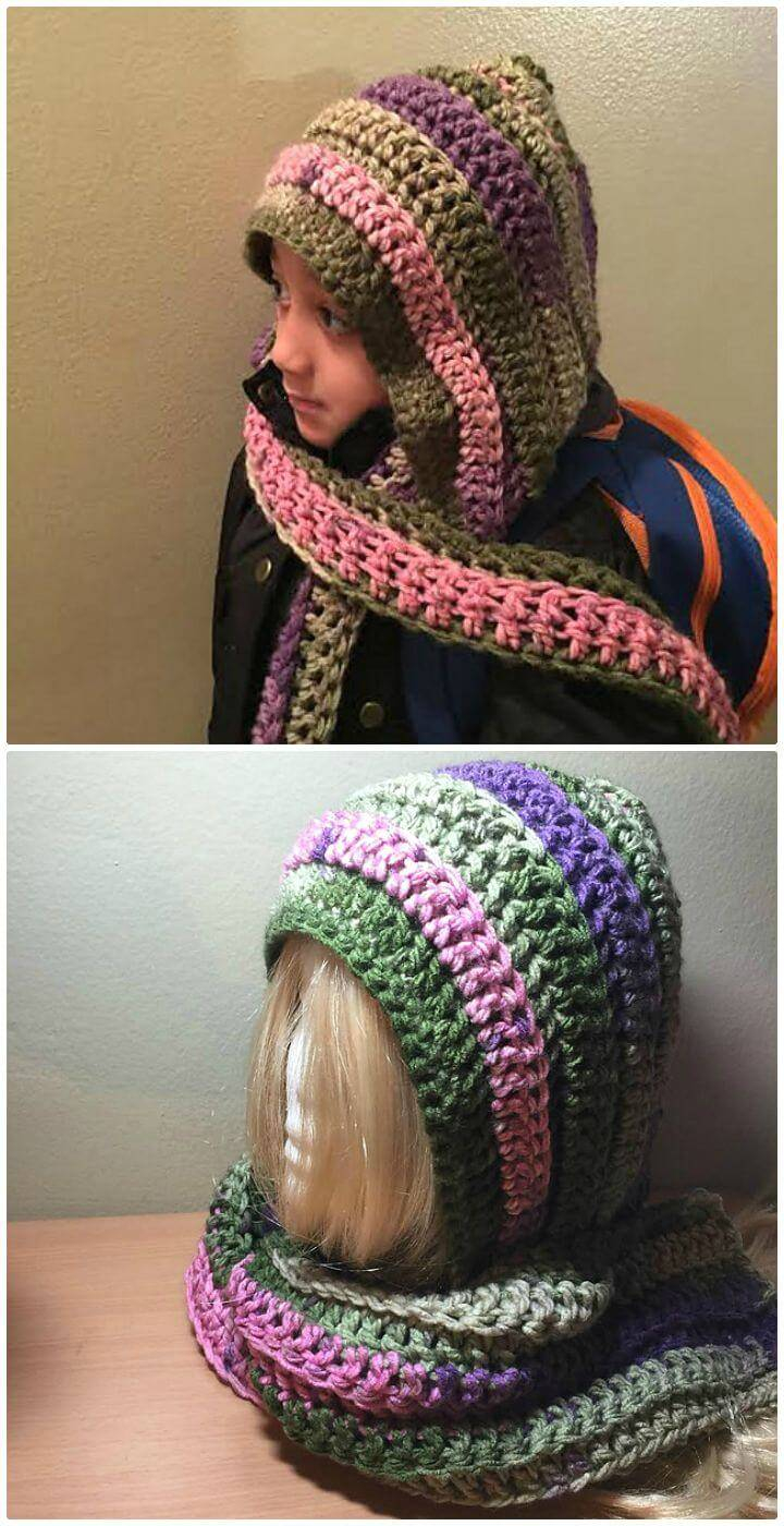 31 Free Crochet Hooded Scarf Patterns DIY Crafts