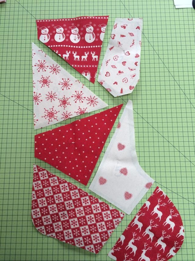 7 Shapes With Seam Allowance Shown Quilted Christmas Stockings 