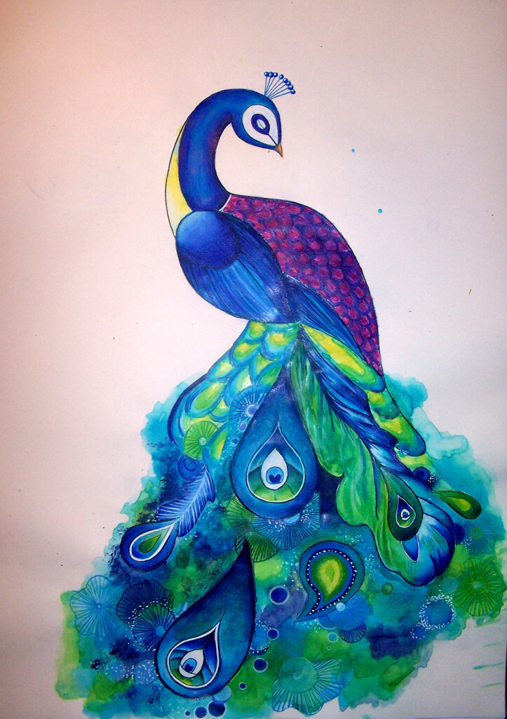 Blue Peacock Print On Storenvy - FreePrintablePattern.com