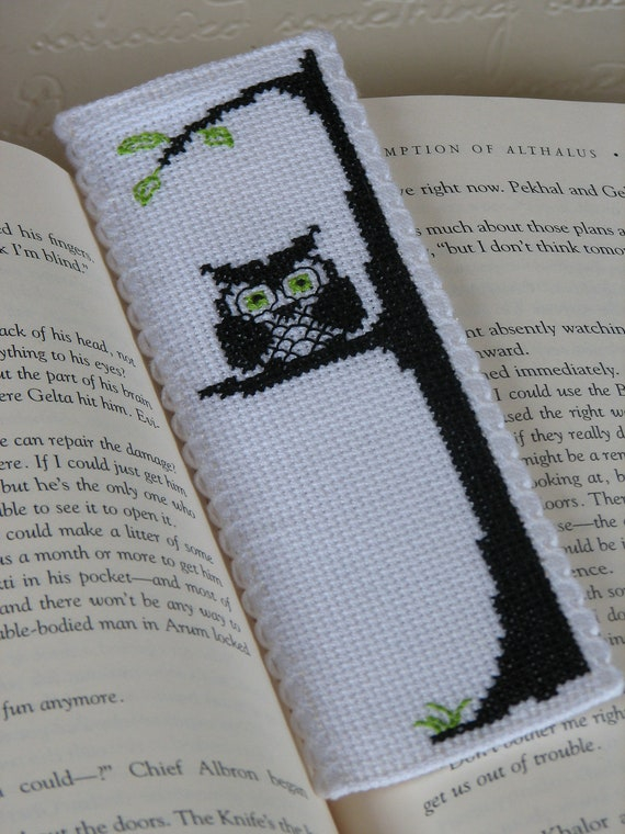 Bookmark Cross Stitch Pattern Owl Be Watching You Immediate