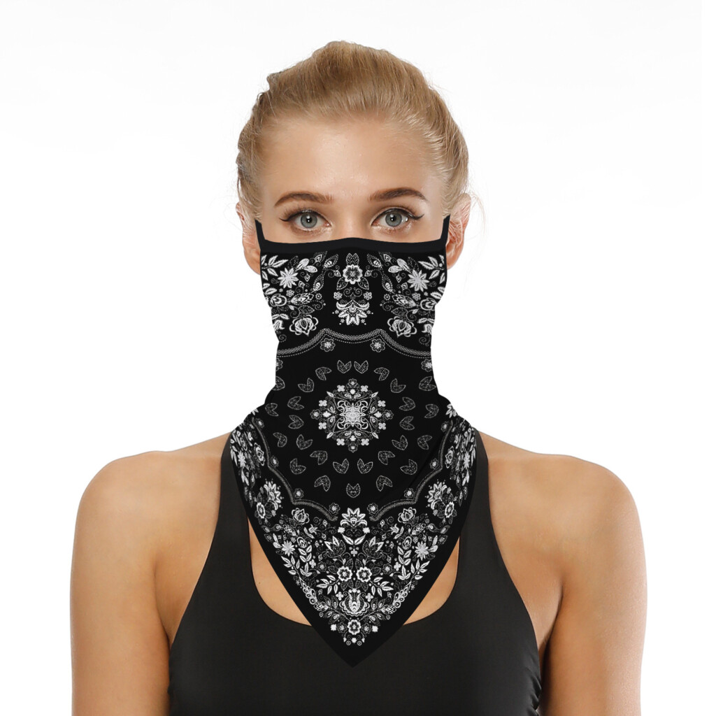 Costyle Face Bandana Neck Gaiter With Ear Loops Triangle Mask Scarf 