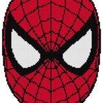 Counted Cross Stitch Pattern Spiderman Face Free US Shipping EBay