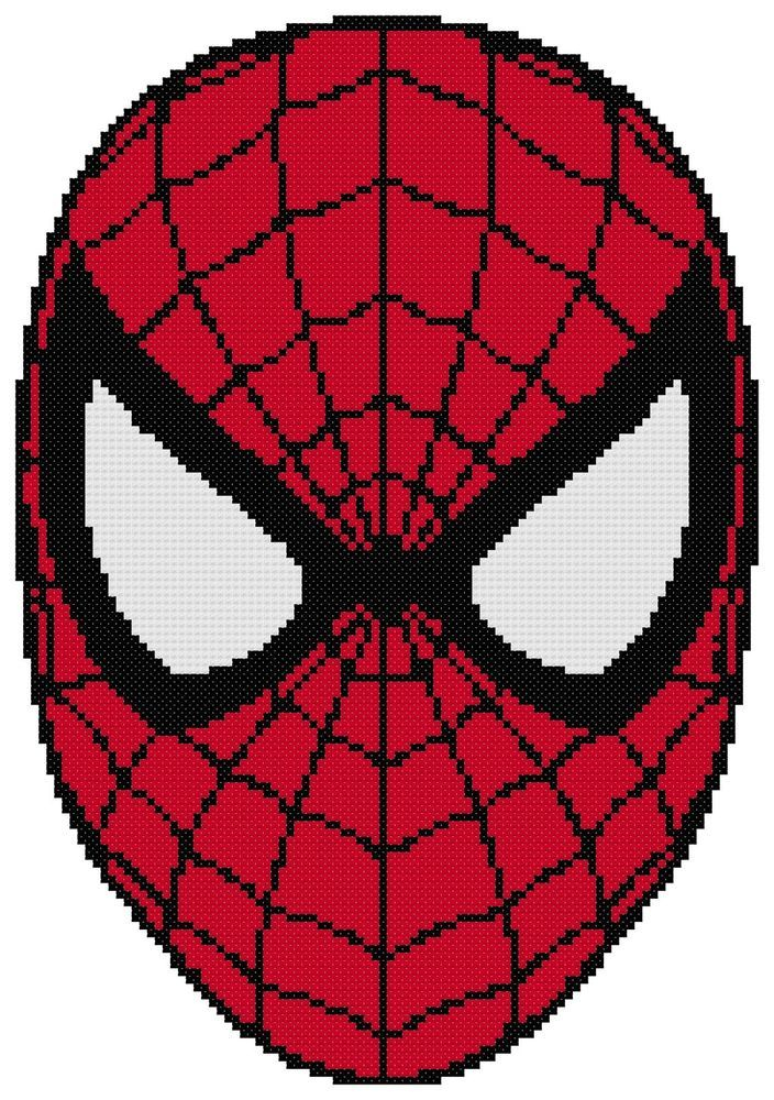 Counted Cross Stitch Pattern Spiderman Face Free US Shipping EBay 