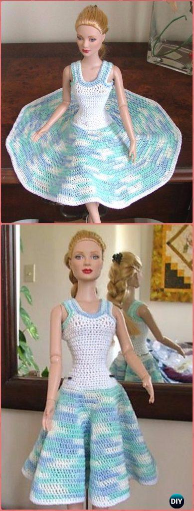 Crochet Barbie Fashion Doll Clothes Outfits Free Patterns
