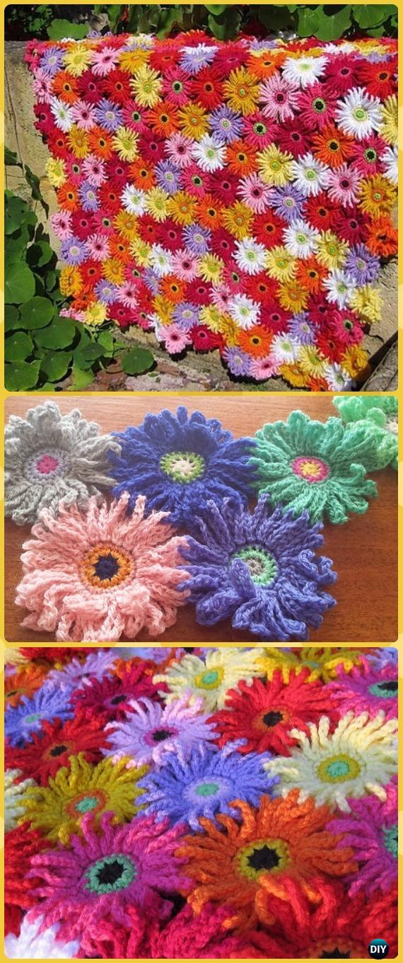 Crochet Daisy Flower Blanket Free Patterns Instructions