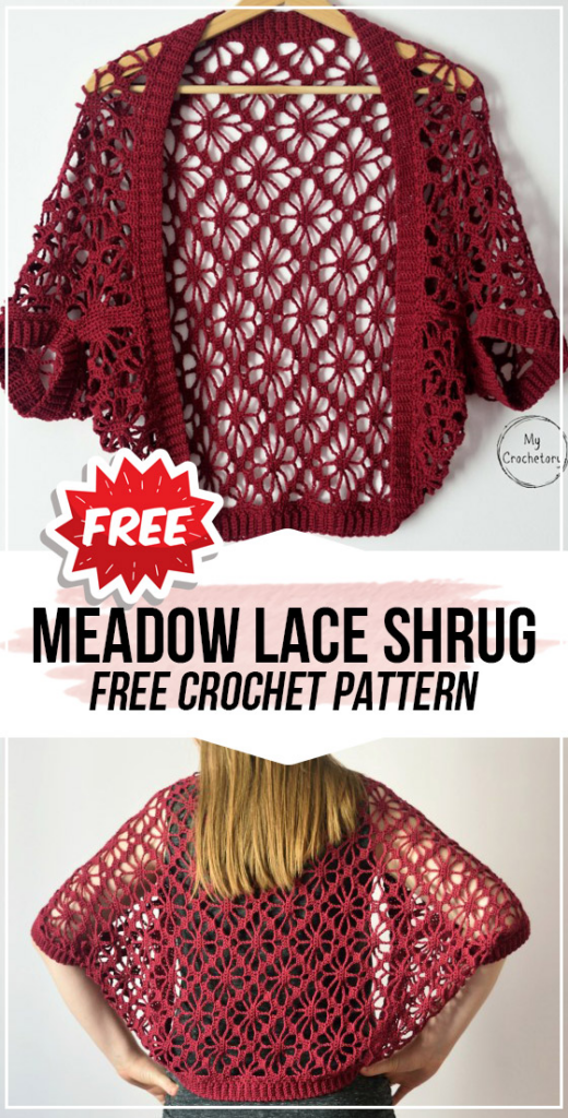 Crochet Meadow Lace Shrug Free Pattern Easy Crochet Shrug Crochet 