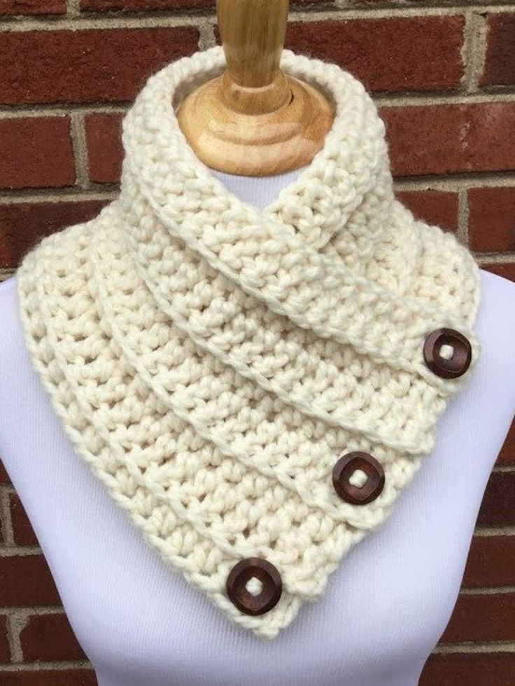 CROCHET PDF PATTERN Chunky Button Cowl Crochet Pattern Instant Etsy