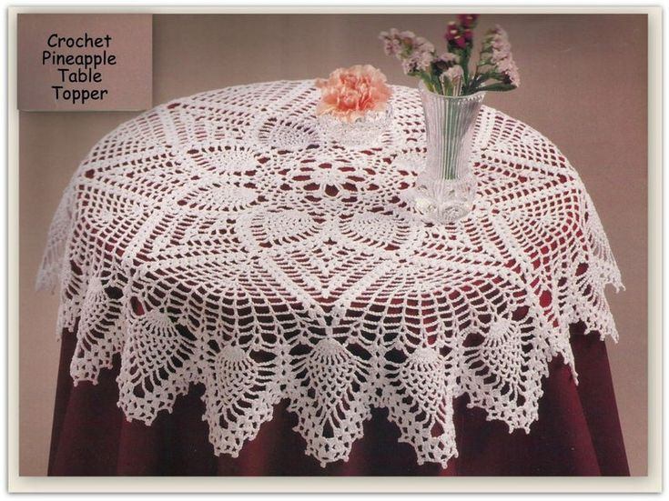 Crochet Pineapple Table Cloth Pattern 28 Inches Diameter Etsy In 2020 