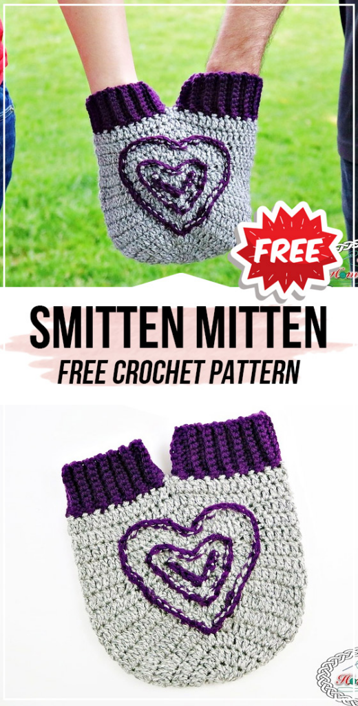 Crochet Smitten Mitten Free Pattern In 2020 Crochet Mittens Free 