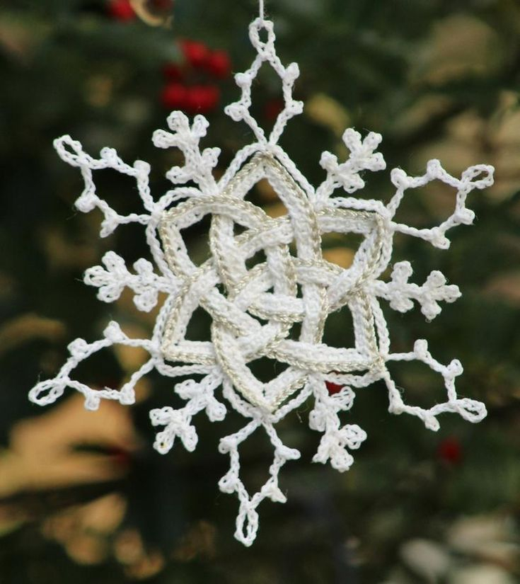 Crochet Snowflake Celtic Snowflake Celtic Knot Christmas Etsy In 2021 