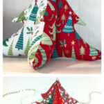 DIY 3D Stuffed Fabric Christmas Tree Free Sewing Patterns Tutorials