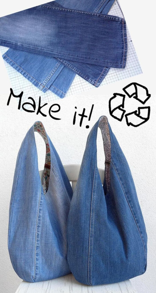 DIY Handbag Sewing Pattern Slouchy Jeans Bag Hobo Bag Printable PDF 