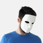 DIY Low Poly Face Mask Low Poly Face Mask Man Face Mask 3D Etsy Low