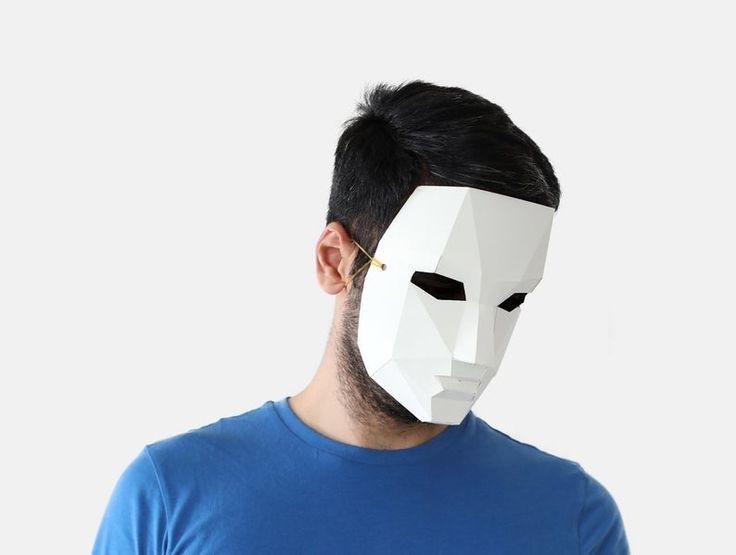 DIY Low Poly Face Mask Low Poly Face Mask Man Face Mask 3D Etsy Low 