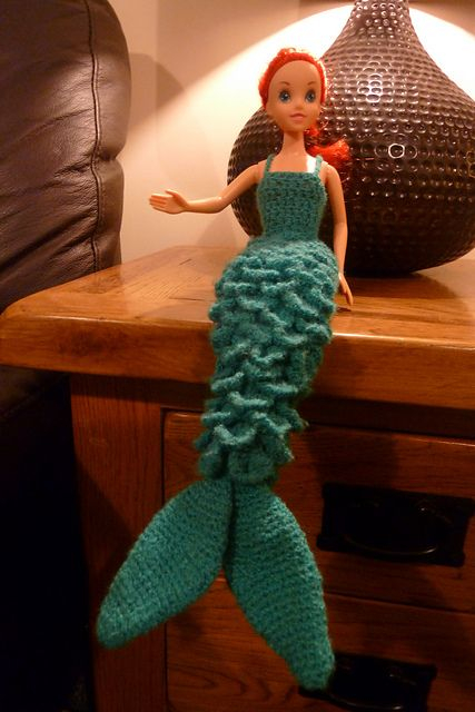 Doll s Mermaid Dress Crochet Barbie Clothes Crochet Doll Clothes 