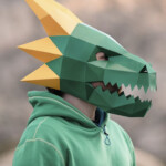 Dragon Mask DIY Paper Mask Printable Template Papercraft 3D Mask