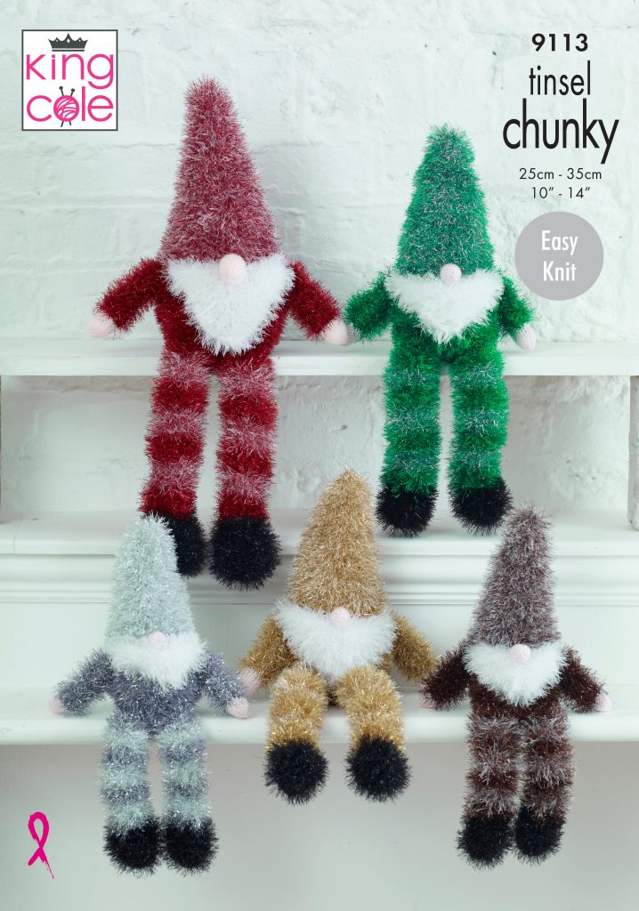 Easy To Follow Gnomes Knitted In Tinsel Chunky Knitting Patterns King 