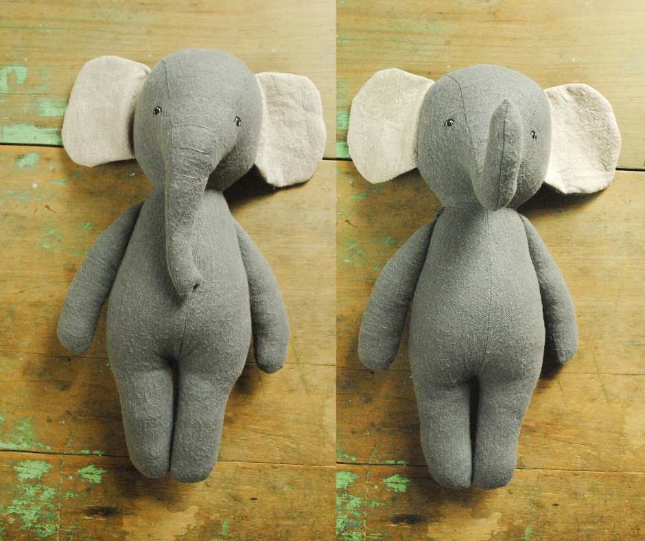 Elephant Stuffed Animal Doll Sewing Pattern Soft Toy Digital PDF