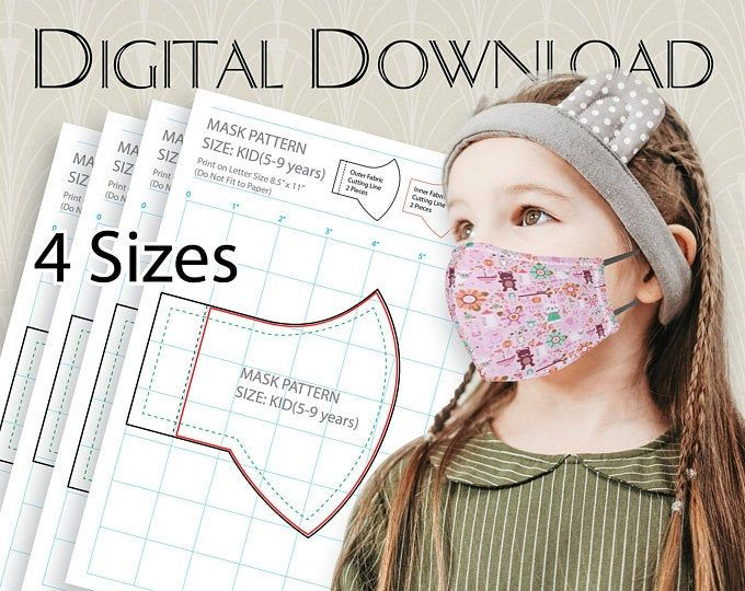 Face Mask Pattern Pdf 3D Face Masks Washable Reusable Dust Etsy