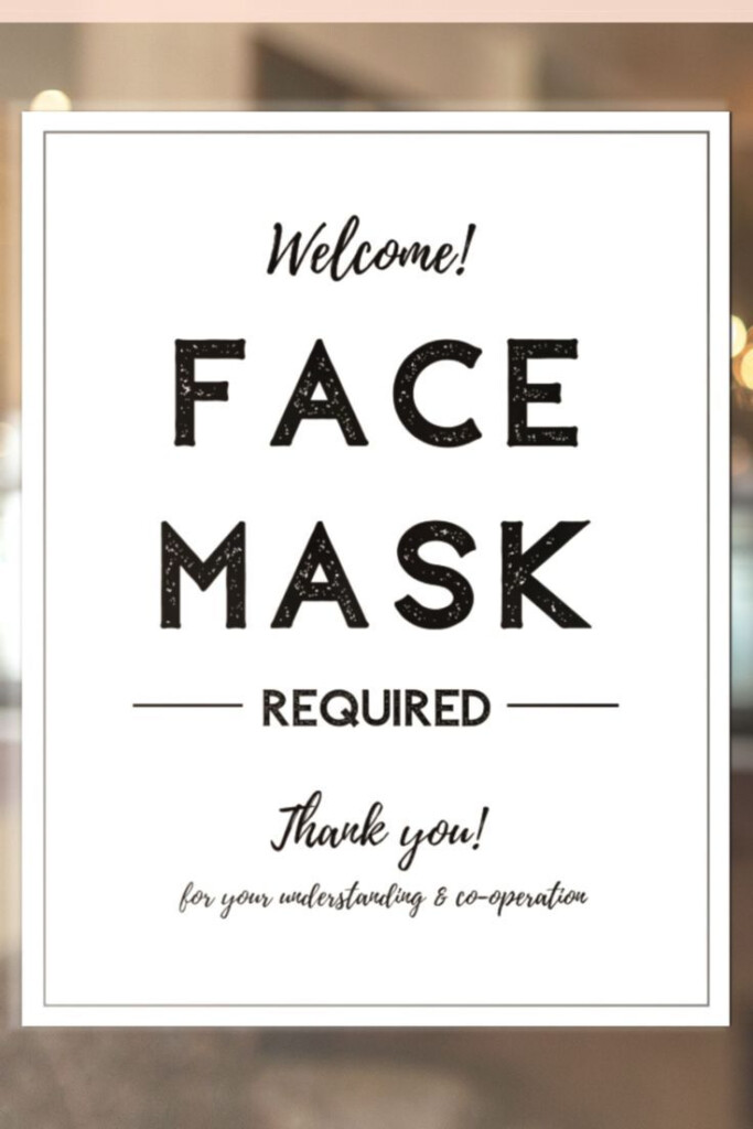 Face Mask Sign Face Masks Required Please Wear A Face Mask Print 