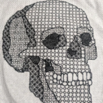 FO Blackwork Skull Based On Dmc Free Skull Pattern CrossStitch