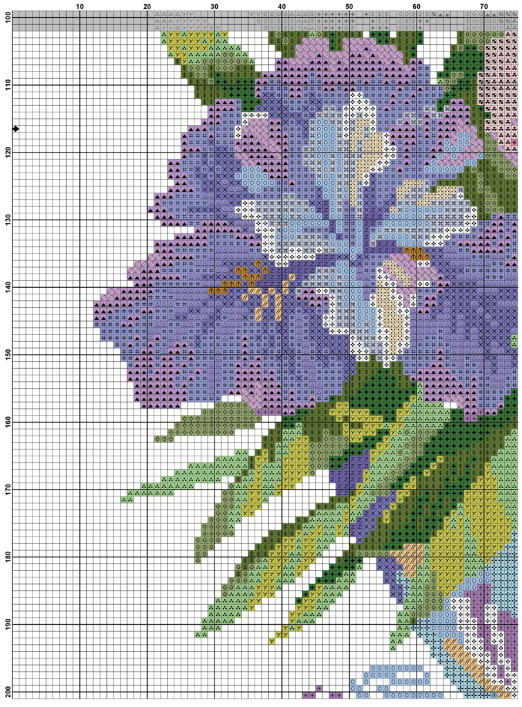 Free Cross Stitch Pattern Irises DIY 100 Ideas