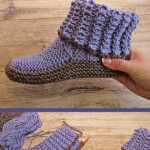 Free Knitting Pattern For Homemade Slippers Knit Flat Knit Slippers