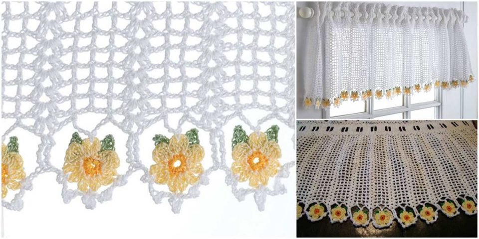 Gorgeous Crochet Curtain With Flower Stitch Easy Free Written Pattern 