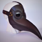 Handmade Leather Plague Doctor Mask In Brown Color