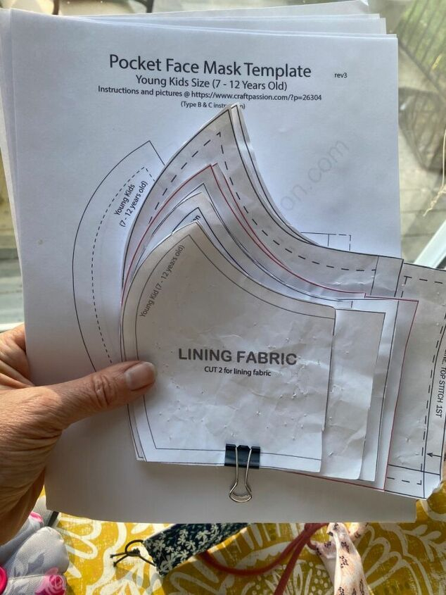 Printable Curved Face Mask Pattern