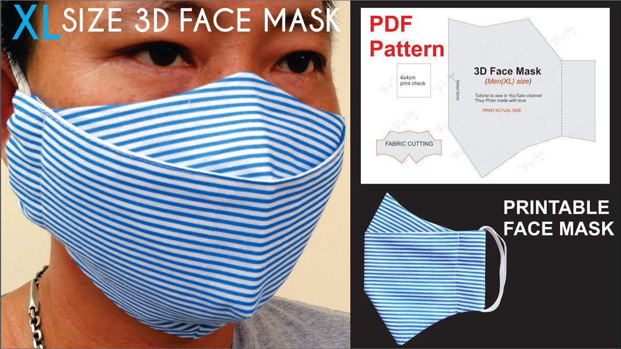 How To Make L Size 3D Face Mask Pattern PDF 3D Face Mask Pattern