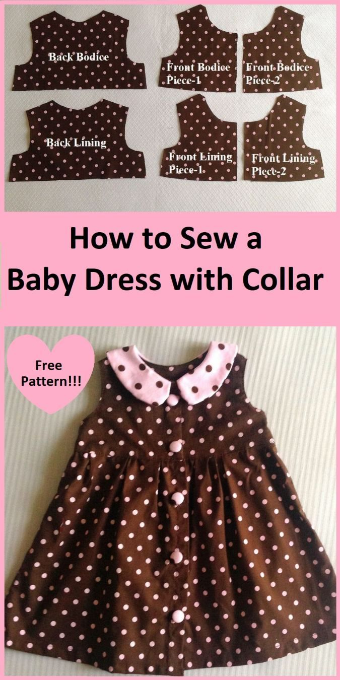 How To Sew Baby Dress With Collar Free Sewing Project Baby Clothes