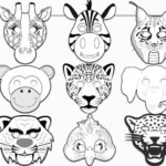 Jungle Animals Printable Coloring Masks By HolidayPartyStar On Zibbet