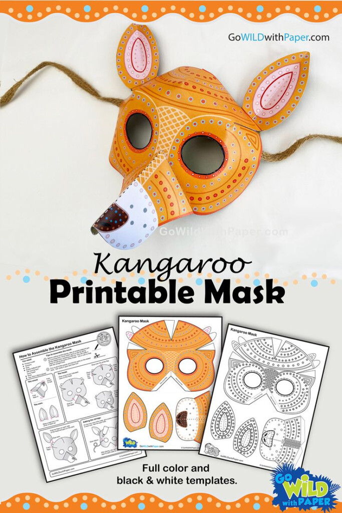 Kangaroo Mask Printable Craft Activity Animal Activities For Kids 