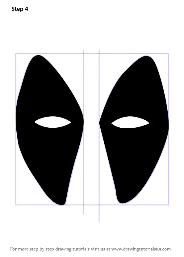 Learn How To Draw Deadpool Mask Deadpool Step By Step Drawing Tutorials