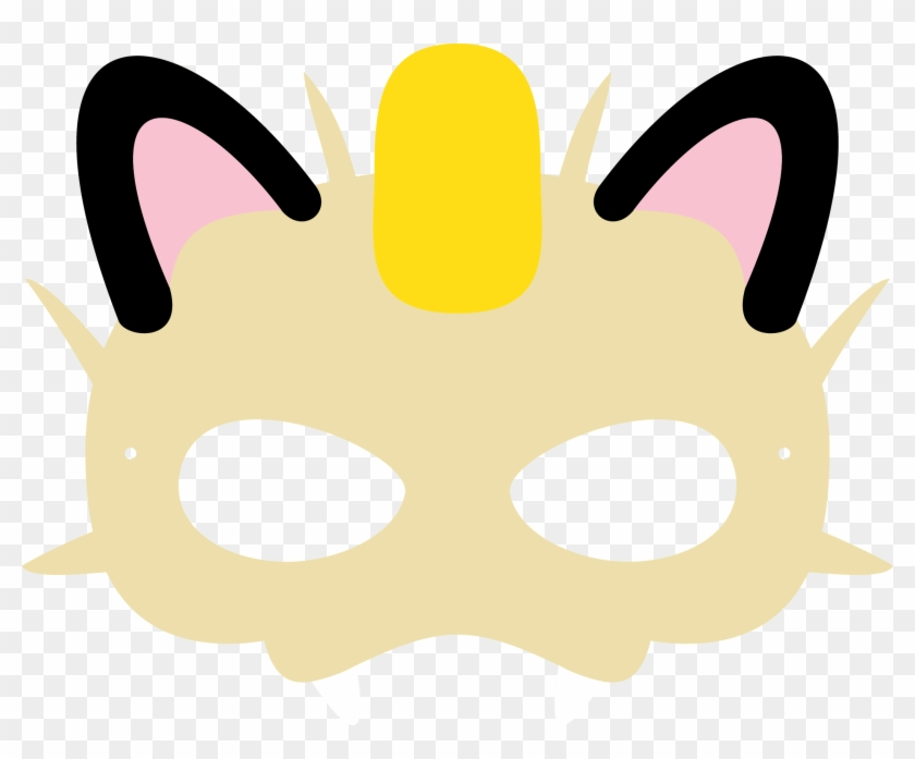 Meowth Inspired Mask Pokemon Mask Printable Free Transparent PNG 