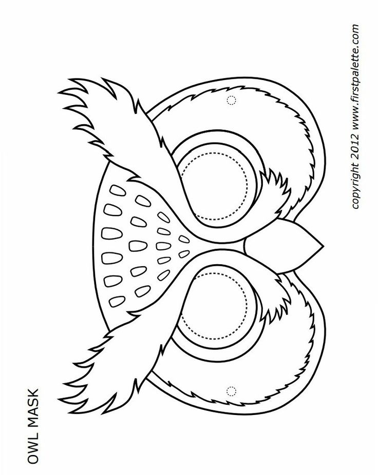 Owl mask bw Free Kids Crafts Owl Mask Owl Patterns Owl Crafts