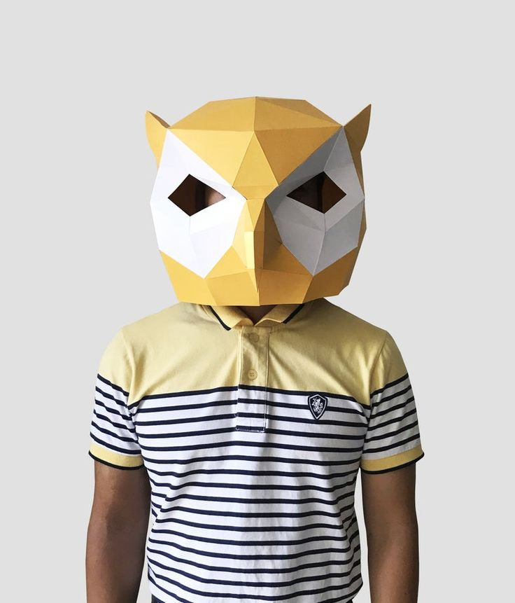 Owl Mask Template Paper Mask Papercraft Mask Masks 3d Etsy Paper 