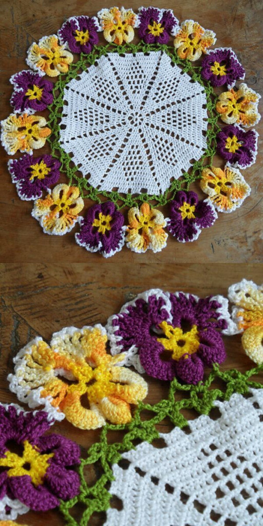 Pansy Doily Free Crochet Pattern Craft Day All About Knitting 