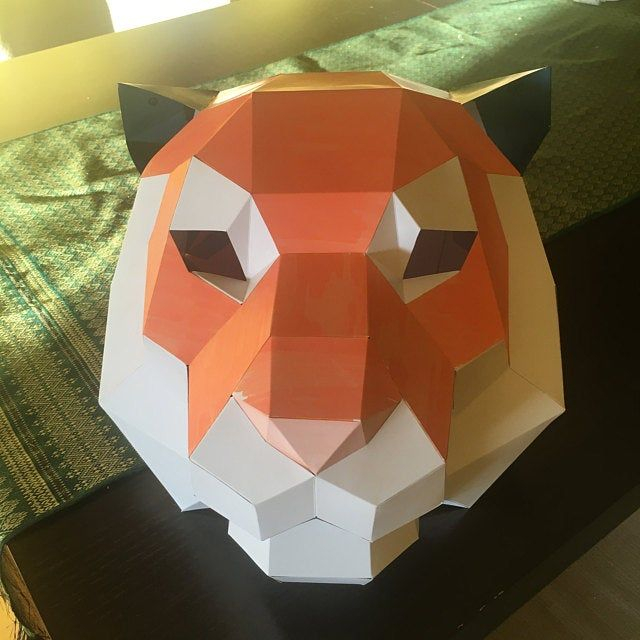 Panther Mask Cat Mask DIY 3D Mask PDF Polygon Paper Mask Template