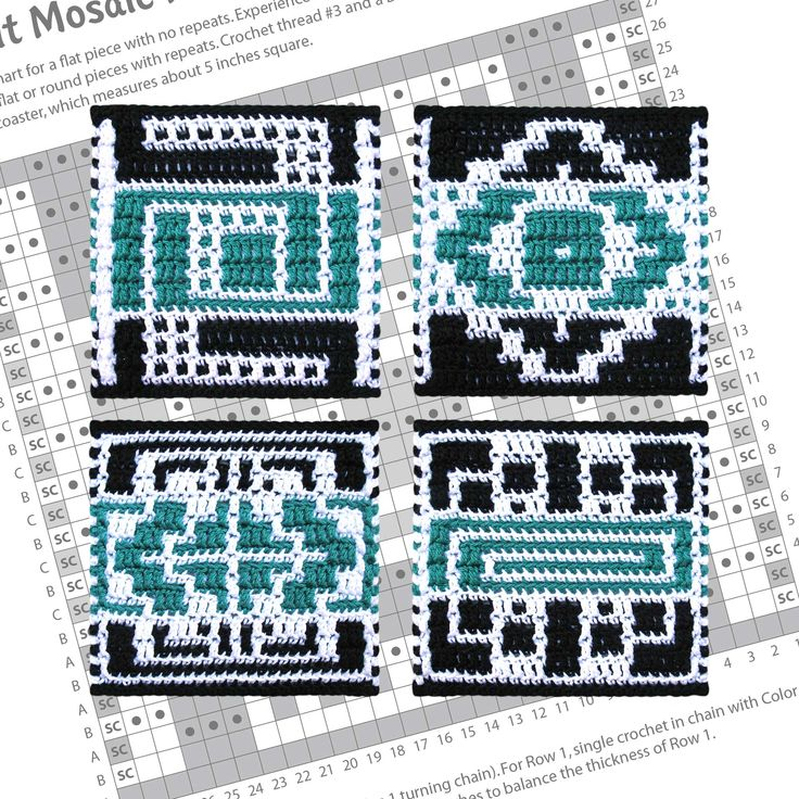 PATTERN Mosaic Crochet Chart Only Spirit Coaster Set Etsy In 2021 