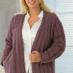 PDF Knitting Pattern Plus Size Larger Lady Size Aran Jacket Etsy In