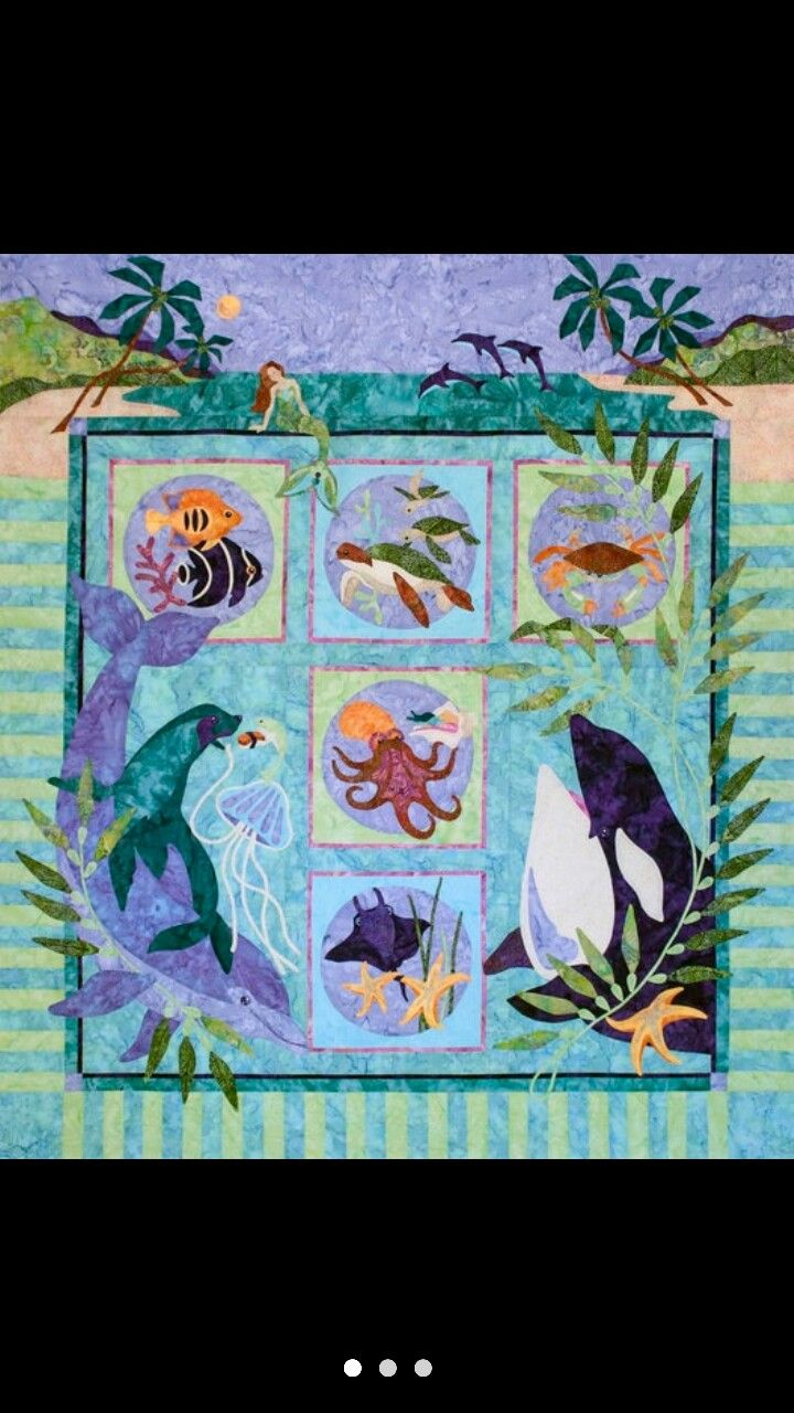 Pin By Tara Kobryn On Hawaiian Quilting Ocean Quilt Mermaid Quilt