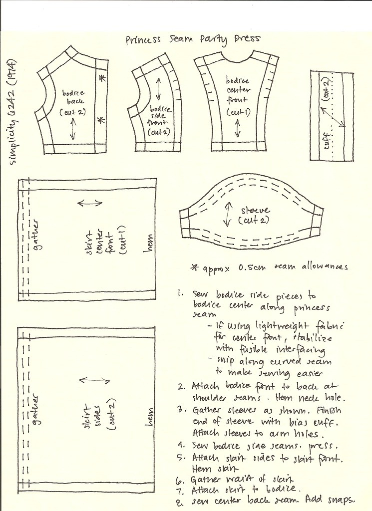 Princess Seam Dress Pattern PDF Version To Print Full Scal Flickr