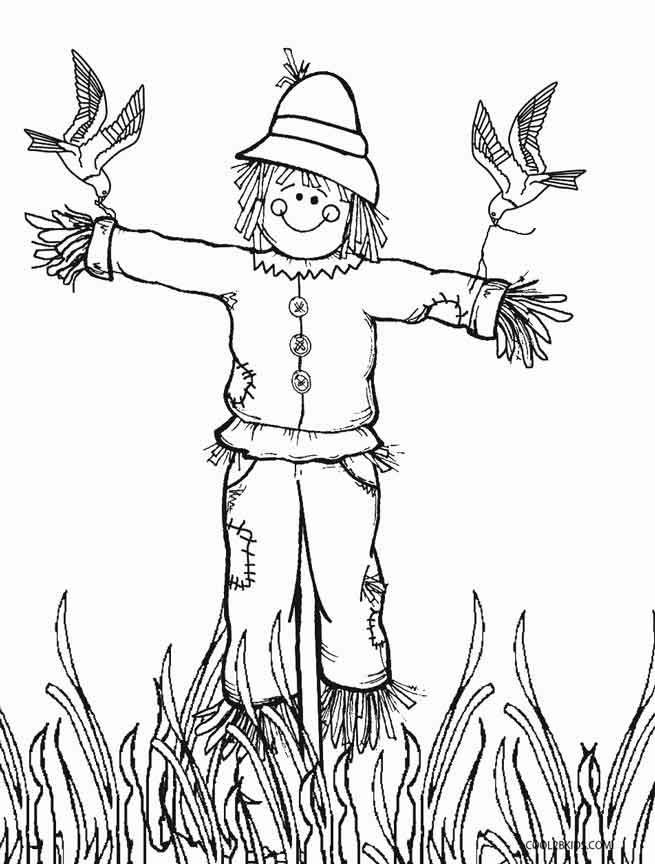 Printable Scarecrow Coloring Pages For Kids