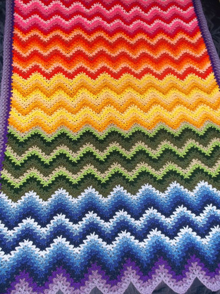 Ripple Pattern Crochet Blanket New Crochet Pattern Rainbow Ripple Ba 