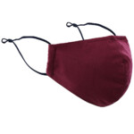 Solid Burgundy Face Mask Cotton Mask In Burgundy With Nano Filter