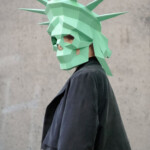Statue Of Liberty Skull Mask DIY Head Instant Pdf Download Polygon Mask
