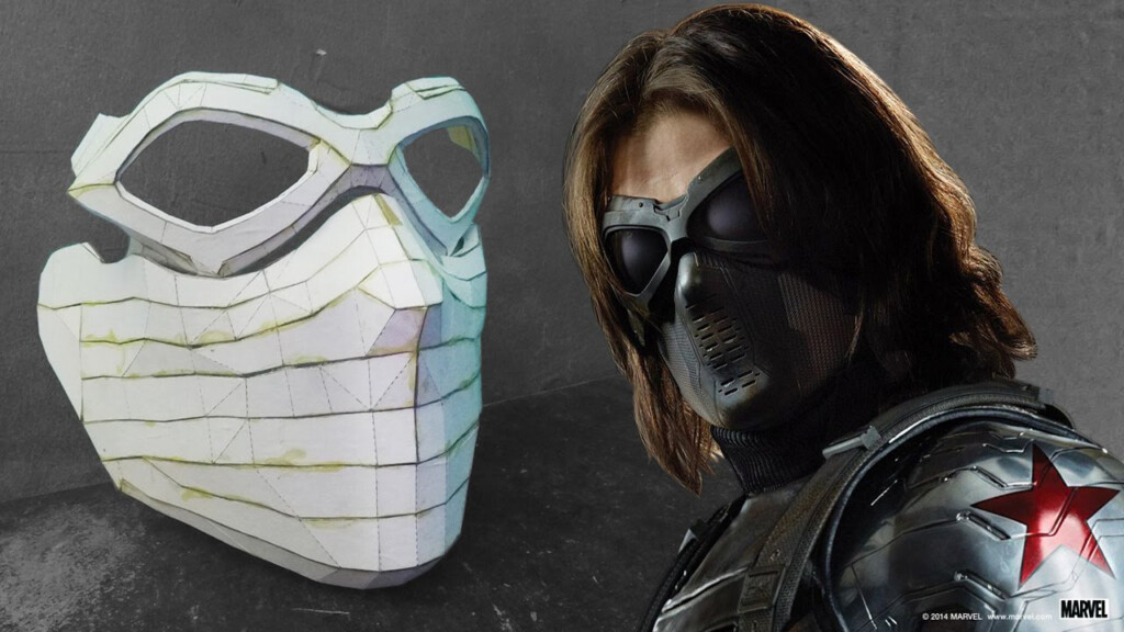 The Winter Soldier Mask From Cardboard Part 1 YouTube